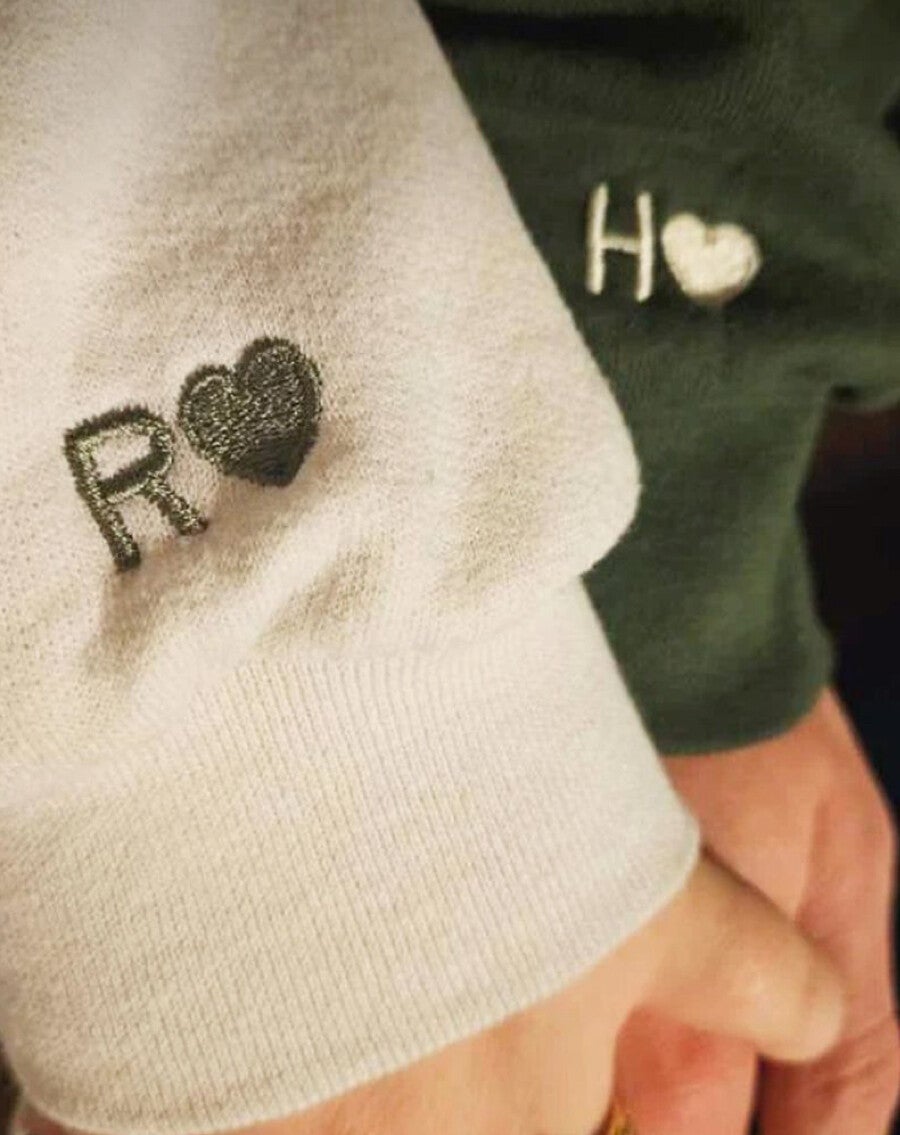 Couple embroidered hoodies