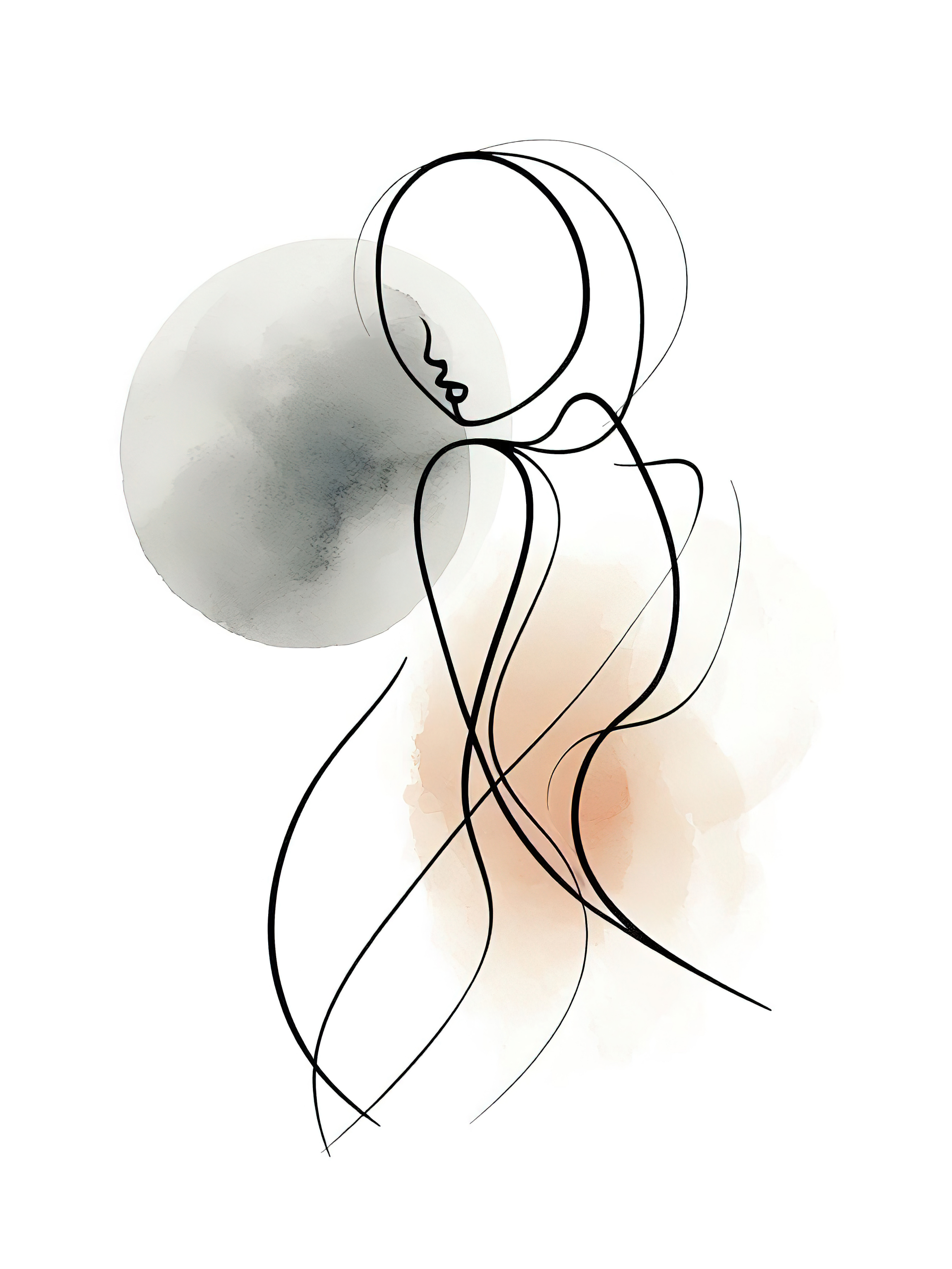 Woman's body silouette suggesting the feeling of disconnection to herself. 