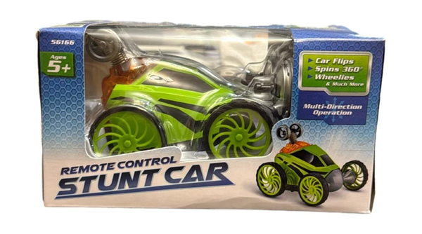 RC Stunt Car Green 360 Spin Wheelies Multi-Direction Ages 5+