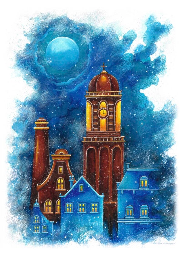 2B Kerstkaart Zwolle - Staand.
