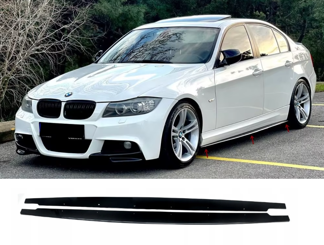 DOKŁADKI LISTWY PROGÓW MP STYLE dla BMW E90 E92 E93 M PAKIET CZARNY POŁYSK