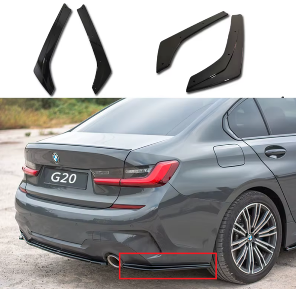DOKŁADKA ZDERZAKA TYLNEGO FLAPSY BMW G20 G21 2019-2022 M PERFORMANCE CZARNY