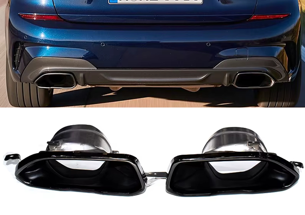 KOŃCÓWKI WYDECHU 340 STYLE CZARNE DLA BMW G20 G21 M SPORT