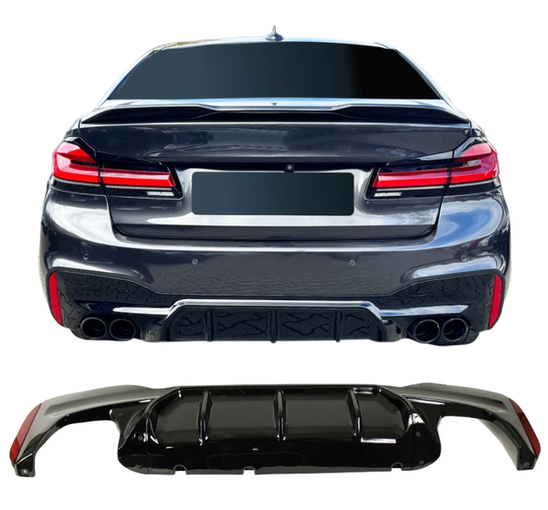 DYFUZOR TYLNEGO ZDERZAKA dla BMW G30 G31 M SPORT M PAKIET CZARNY M5 LOOK
