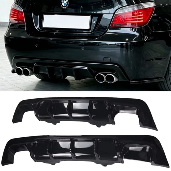 DYFUZOR TYLNEGO ZDERZAKA dla BMW E60 E61 M PAKIET CZARNY POŁYSK