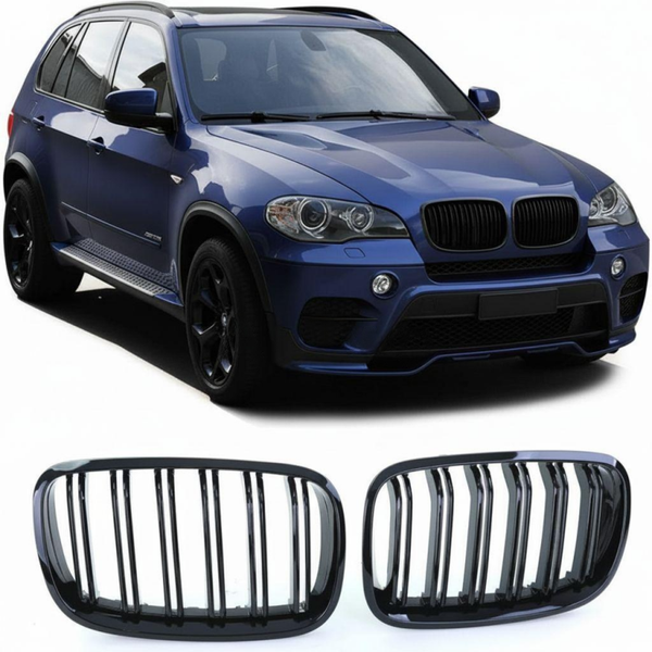 GRILL NERKI ATRAPA DO BMW X5 E70 X6 E71 2008-2014 CZARNY POŁYSK