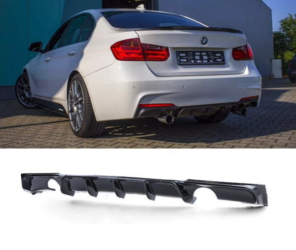 DYFUZOR TYLNEGO ZDERZAKA dla BMW F30 F31 M PAKIET 335 LOOK CZARNY POŁYSK