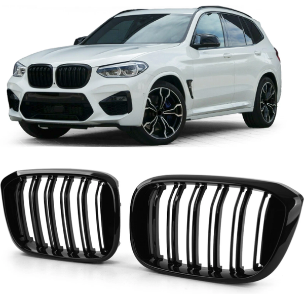 GRILL NERKI ATRAPA DO BMW X3 G01 X4 G02 PRZEDLIFT 2018-2021 CZARNY POŁYSK