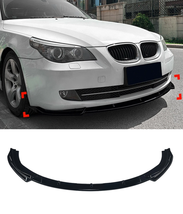 DOKŁADKA ZDERZAKA ZWYKŁEGO PRZÓD DLA BMW E60 E61 SPLITTER 2008-2010 CZARNY