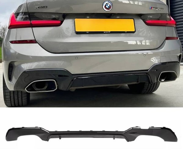 DYFUZOR TYLNEGO ZDERZAKA DLA BMW G20 G21 M SPORT PRZEDLIFT CZARNY M340 LOOK
