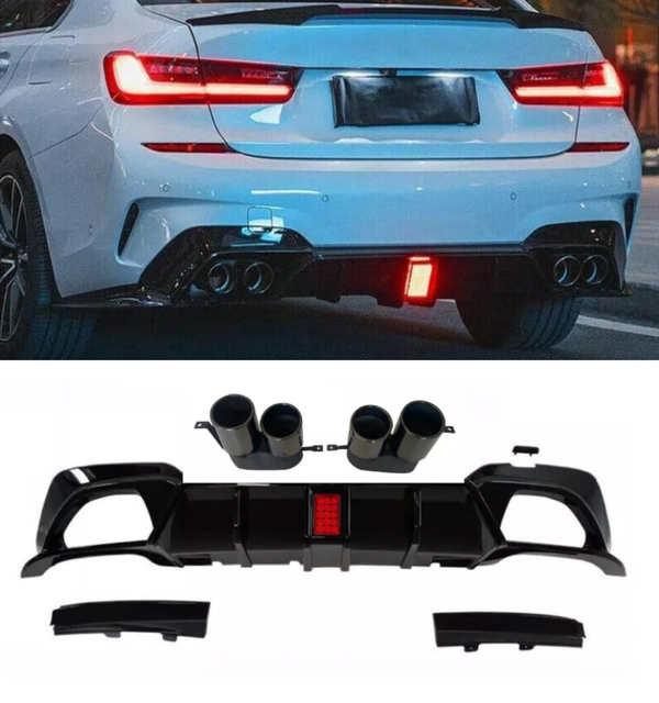 DYFUZOR ZDERZAKA F1 LED STOP DLA BMW G20 G21 M SPORT PRZEDLIFT + WYDECH