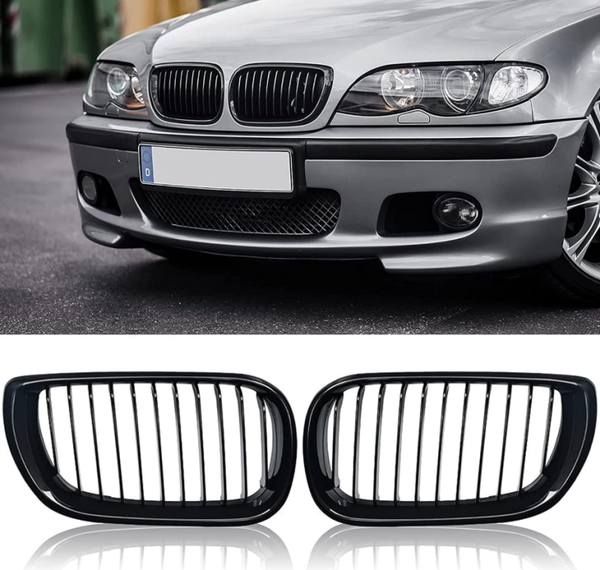 GRILL NERKI POJEDYŃCZY BMW E46 SEDAN TOURING LCI LIFT 2001-2006 CZARNY