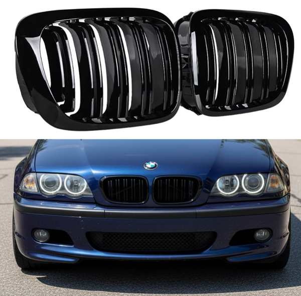 GRILL NERKI ATRAPA BMW E46 COUPE CABRIO PRZEDLIFT 1999-2003 CZARNY M3 LOOK