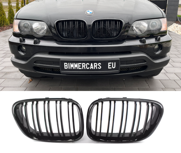 GRILL NERKI ATRAPA DO BMW X5 E53 1999-2003 PRZEDLIFT CZARNY POŁYSK