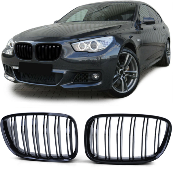 GRILL NERKI ATRAPA dla BMW F07 GT 2010-2017 CZARNY POŁYSK M5 LOOK