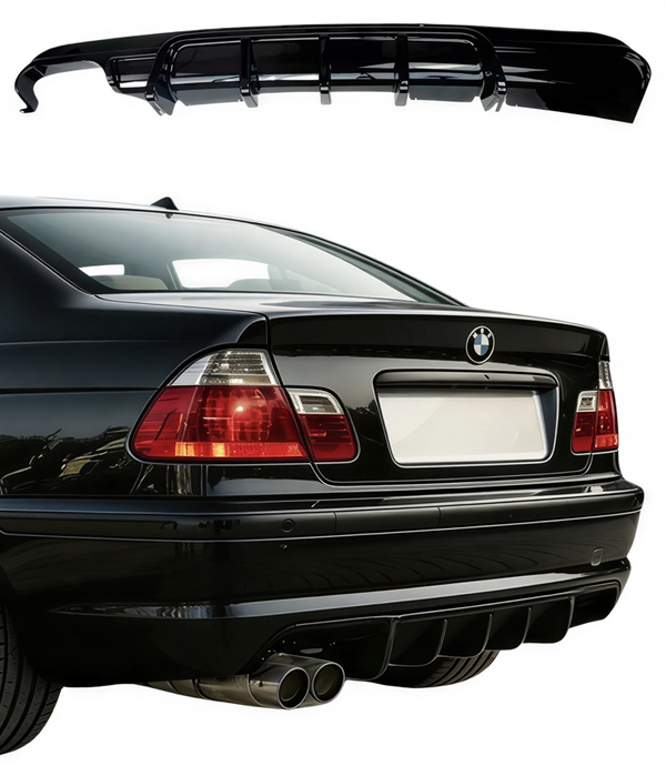 DYFUZOR TYLNEGO ZDERZAKA dla BMW E46 00+ 1998-2007 M PAKIET CZARNY POŁYSK
