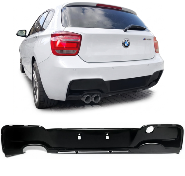 DYFUZOR TYLNEGO ZDERZAKA dla BMW F20 F21 00+ 10-2015 M PAKIET CZARNY POŁYSK