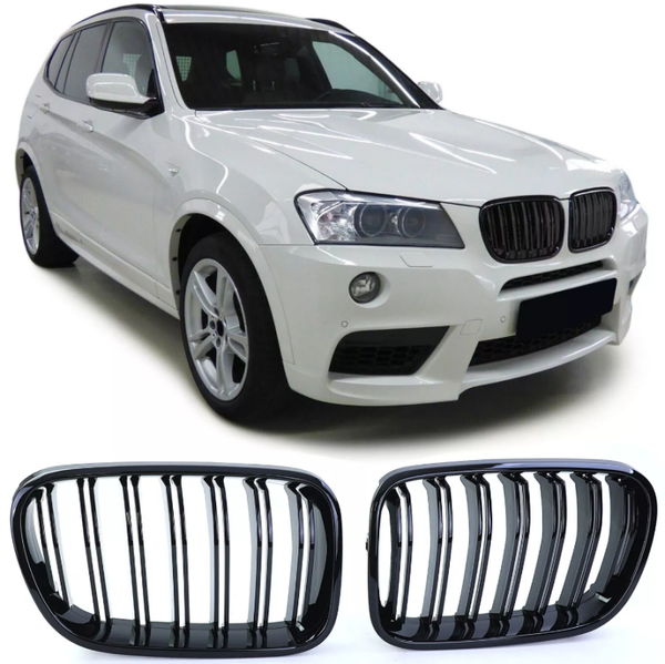 GRILL NERKI ATRAPA DO BMW X3 F25 X4 F26 PRZEDLIFT 2010-2014 CZARNY POŁYSK