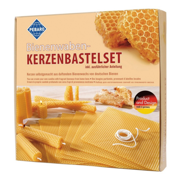 Pebaro Bijenwaskaarsen knutselset - 7 Raatvellen 20x20cm en 2m lont