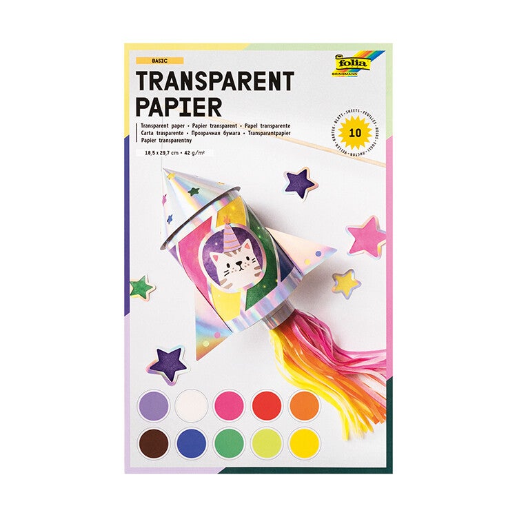 Hartenvos transparantpapier of vliegerpapier 42 g/m²- 10 vellen