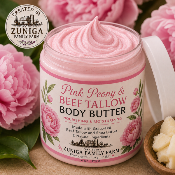 Pink Peony & beef tallow body butter
