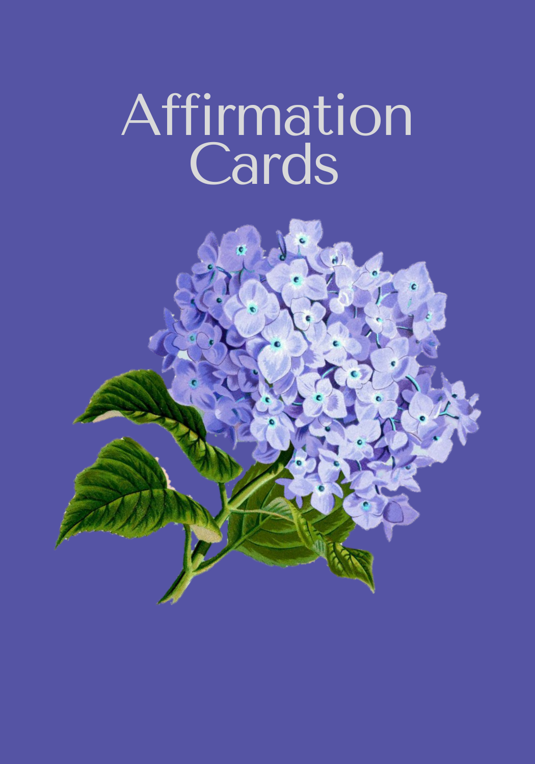 Digital Hydrangeas Affirmation Cards for Success