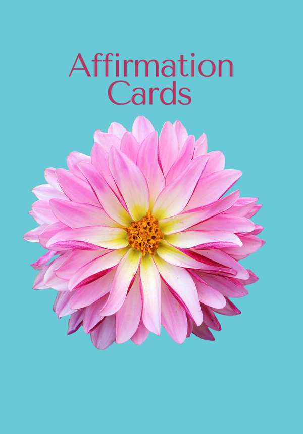 Digital Pink Flower Affirmation Cards for Love