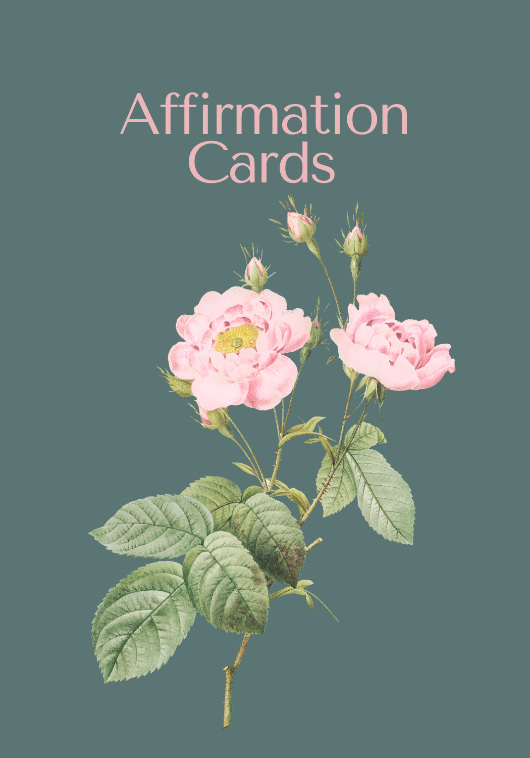 Digital Rose Affirmation Cards for Love