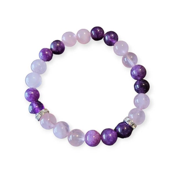 rozenkwarts/amethist armband