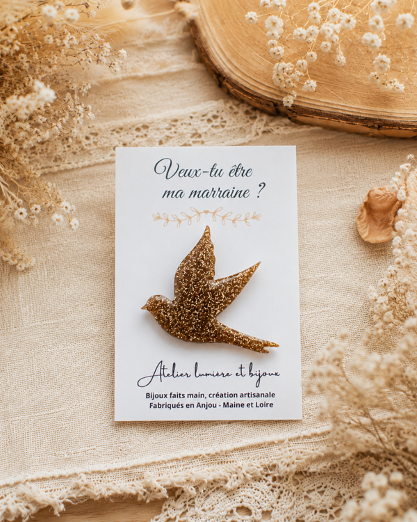 Broche colombe ( Packaging Marraine )