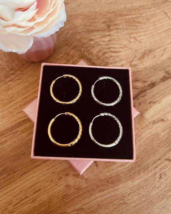 Créoles 25mm réversibles ou martelées