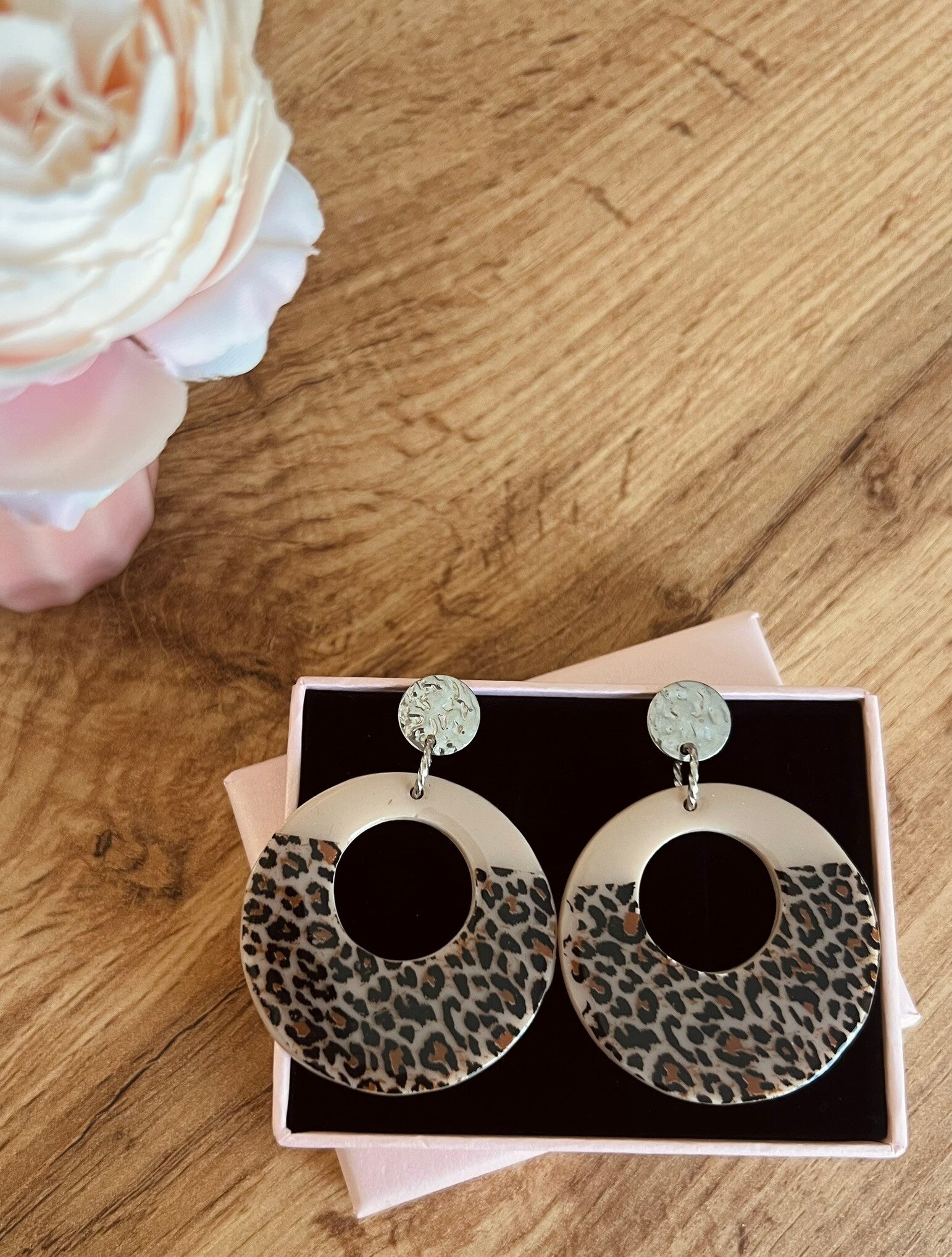 Boucles d'oreilles argentées Léon