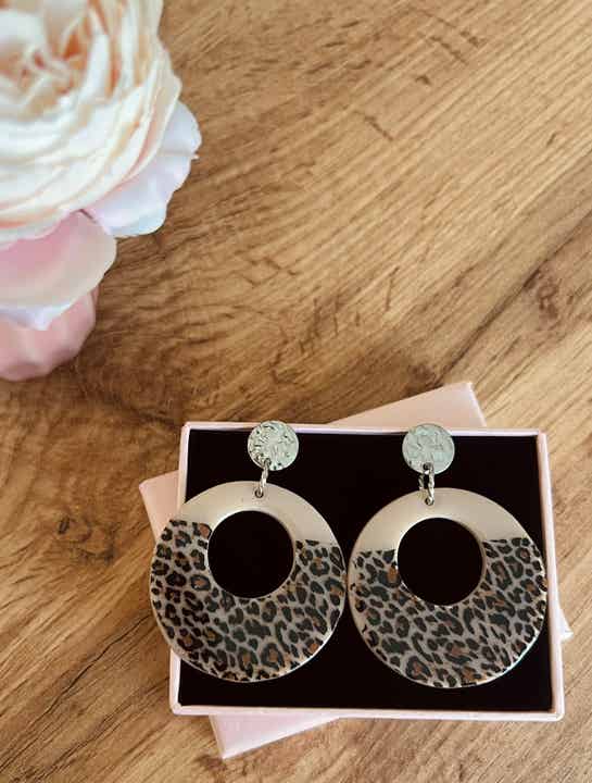 Boucles d'oreilles argentées Léon