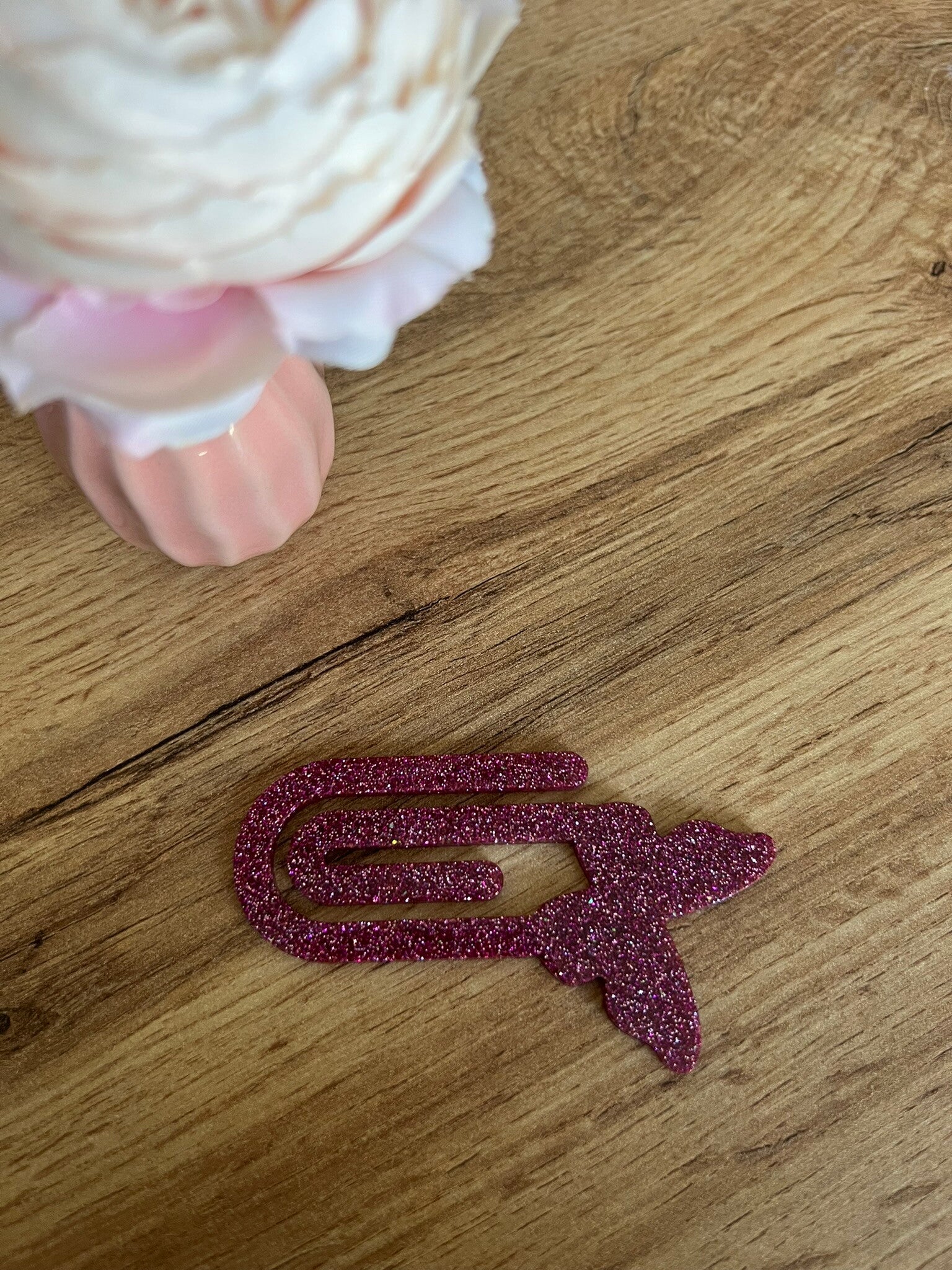 Marque page violet paillettes