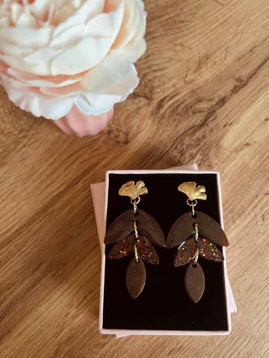 Boucles d'oreilles dorées Célestine