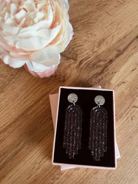 Boucles d'oreilles argentées Violette