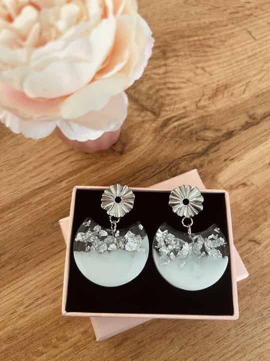 Boucles d'oreilles argentées Céline