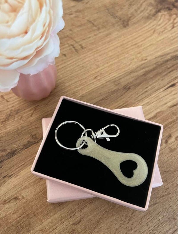 Jeton nacré beige coeur