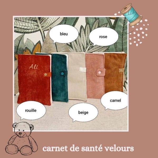 carnet de santé velours