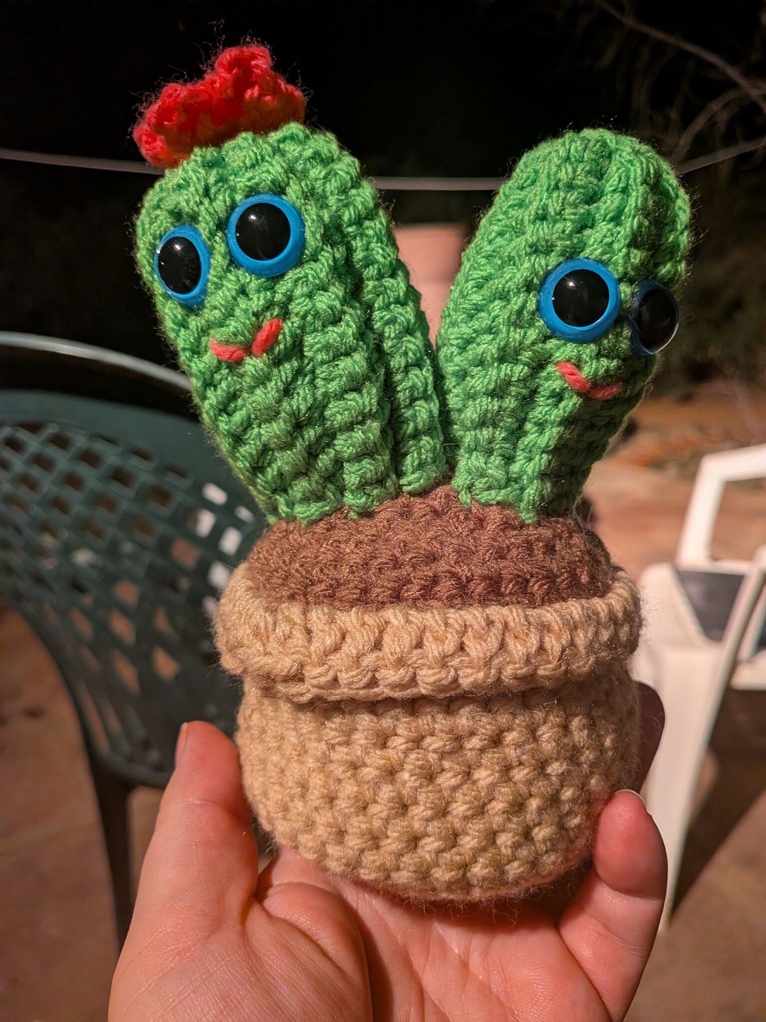 Desert Desk Buddy: Double-Stem Saguaro Crochet Cactus
