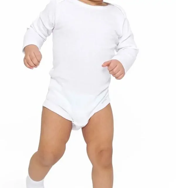White Baby Jay Cotton Long Sleeve Snap Crotch One Piece