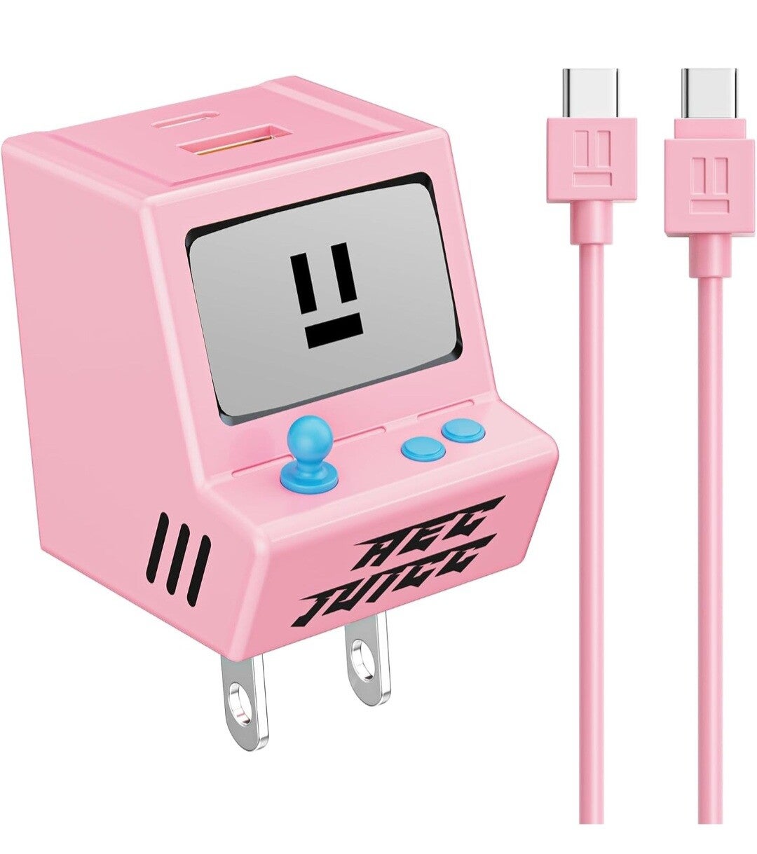 USB C Cable for iPhone 17 16 15 Charger Fast Charging 3.3FT Type C Charging Cord with 30W Dual Port Adpater USB C Charger Block USB A Wall Charger Retro Game Console for iPad, Galaxy S25-Pink