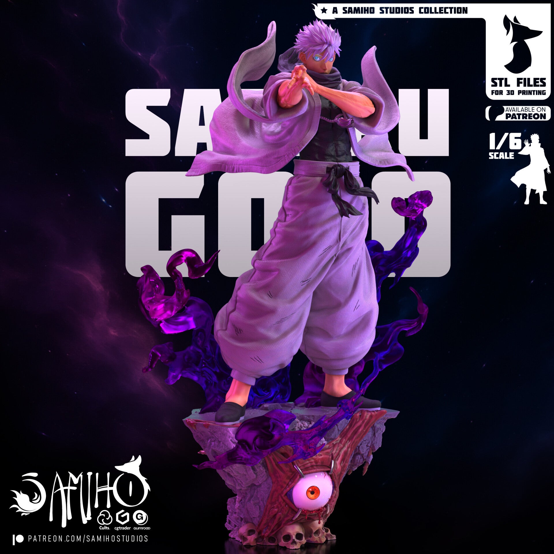 Figurine 3D Résine – "Satoru Gojo" (inspirée de  Jujutsu Kaisen)
