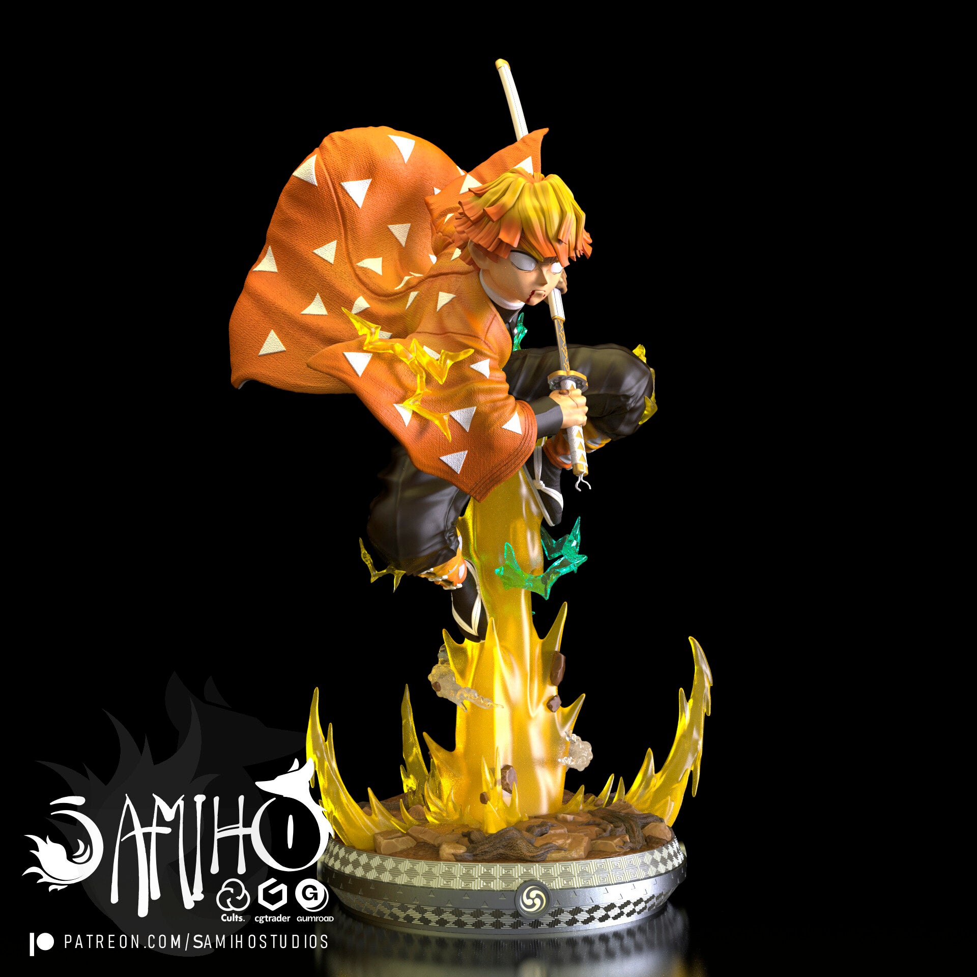 Figurine 3D Résine – "Agatsuma Zenitsu" (inspirée de  Demon Slayer)