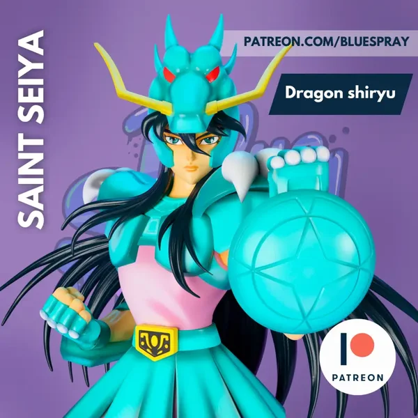 Figurine 3D Résine – "Dragon Shiryu" (inspirée de Saint Seiya)