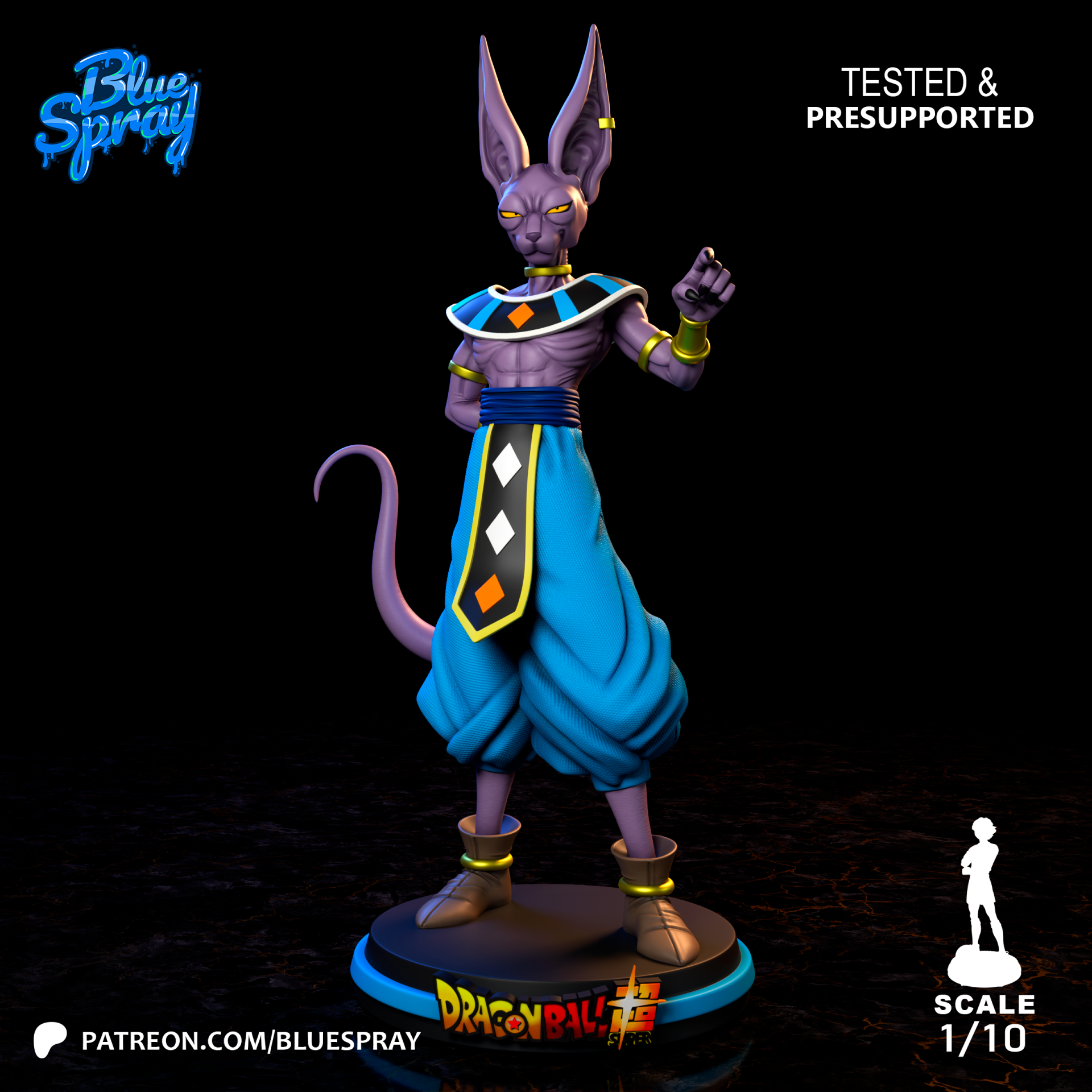 Figurine 3D Résine – "Beerus" (inspirée de Dragon Ball)