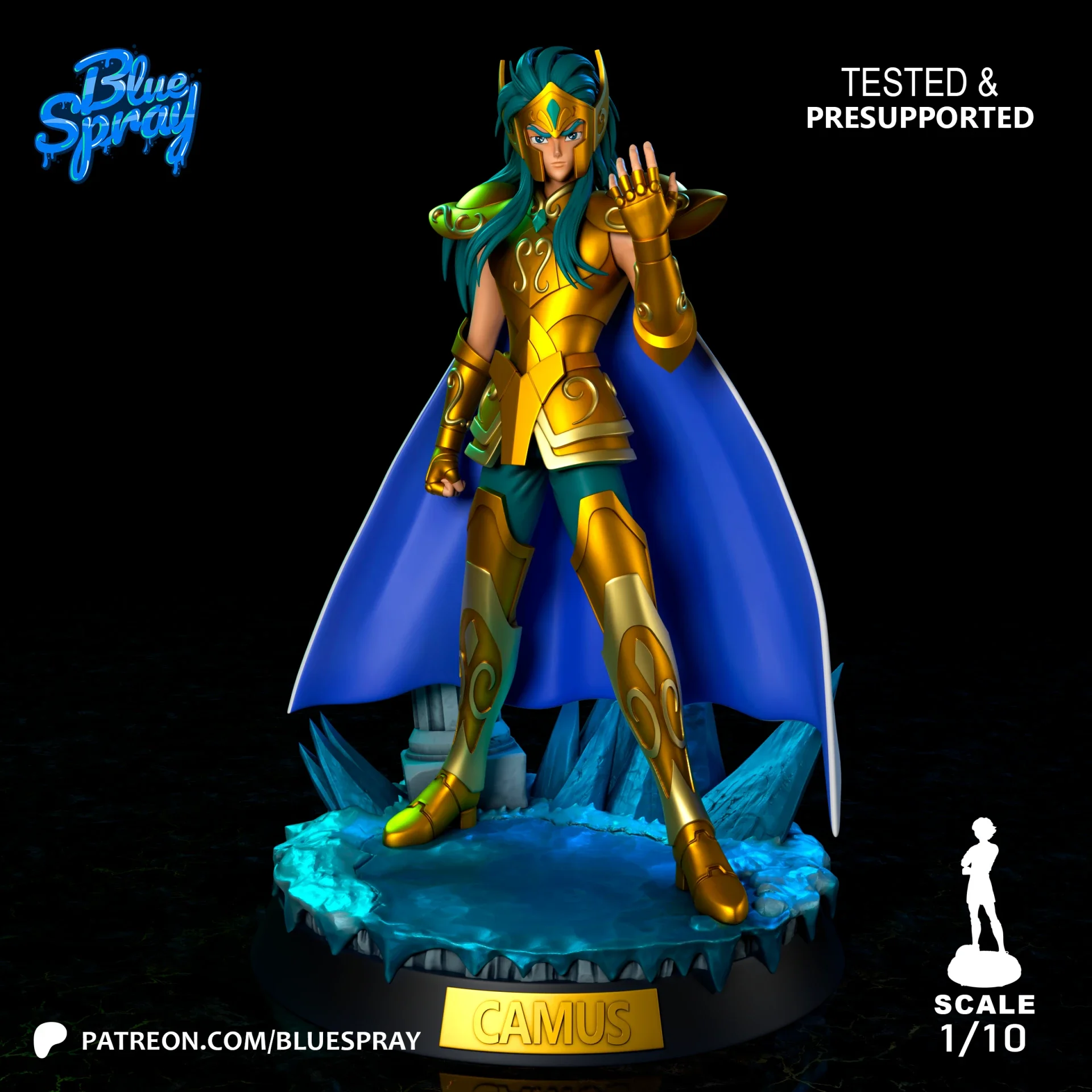 Figurine 3D Résine – "Aquarius Camus" (inspirée de Saint Seiya)