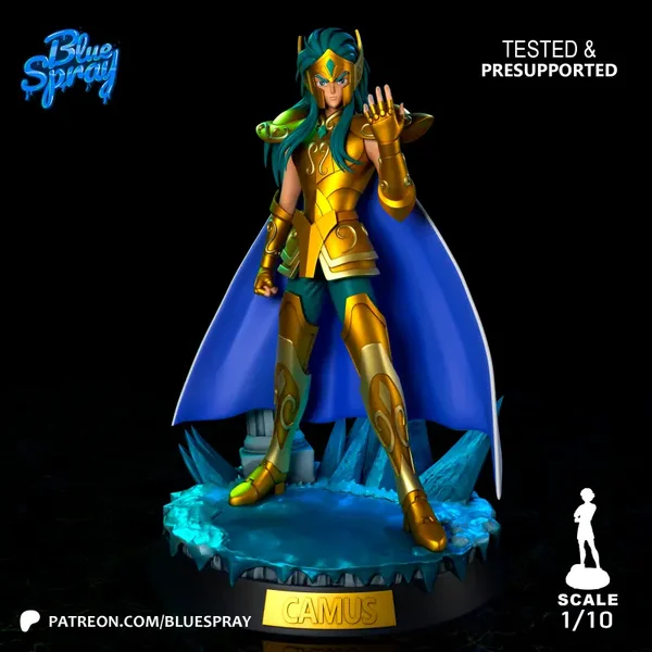 Figurine 3D Résine – "Aquarius Camus" (inspirée de Saint Seiya)
