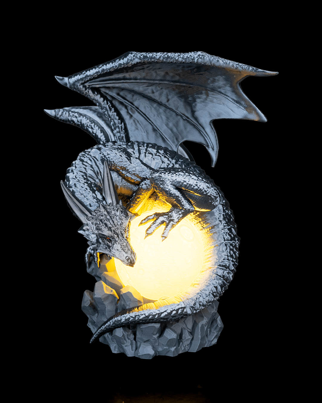Lampe Imprimée en 3D – "Dragon Eclipse" – avec LED