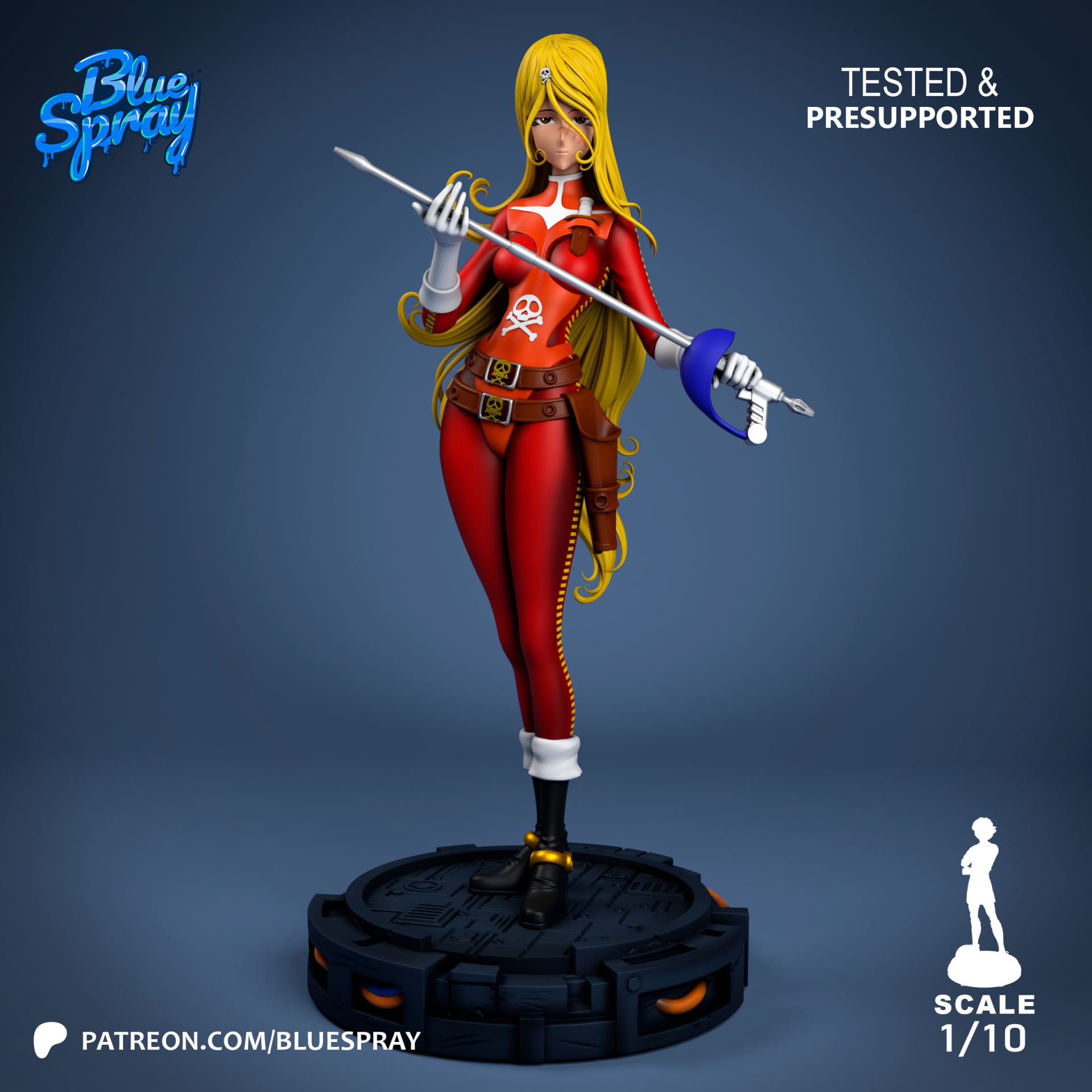Figurine 3D Résine – "Queen Emeraldas" (inspirée de Captain Harlock)